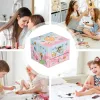 Caixas dançando menina caixa de música Ornament Jewelry Storage Organizer com espelho de maquiagem e caixas de joias de música para garotas para meninas