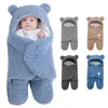 Детский спальный мешок, ультра-мягкое пушистое флисовое одеяло для новорожденных, одежда для маленьких мальчиков и девочек, пеленка для сна, 240311