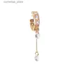 Ear Cuff Ear Cuff Vintage Único Brilhante de Três Camadas Zircon Clip Brincos para Mulheres Criativo Tassel Crystal Ear Cuff Sem Piercing Girl Jewelry Y240326