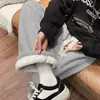 Jodimitty Lammwolle Casual Hosen Männer Frauen Winter Oversize Verdickte Jogginghose Unisex Warme Veet Gerade Breite Bein Hosen t1QD #