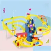 Electronic Pets Three Stairs With Mtiple Tracks Matic Piggy Climbing Musical Luminous Slide Electric Track Childrens Puzzle Toys 24031 Dh829