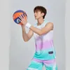 Ensemble de maillot de basket-ball pour enfants et adultes, uniforme d'entraînement pour hommes et femmes, chemise et short de couleur dégradée avec Kit de grande taille 240325