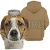 Animaux chiens Jack Russell Terrier heureux 3D sweats à capuche imprimés unisexe pulls drôle chien à capuche décontracté survêtement de rue f8b9 #