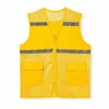 Men's Vests For Man Clothes Vest Daily Men And Women Workwear Mesh Reflective Strip Text Advertising Clothing Stylish