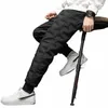 thermal Down Trousers 90% White Duck Down Padded Thicken Winter Warm Down Pants Men Joggers Sportswear Sweatpants Lovers 89tX#