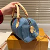Sacchetti boston cuscino crossbody denim tela spalla blu spalla ascargia borse per la borsa borsetta borsetta da donna con cerniera cinghia staccabile