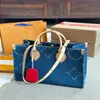 24SS Dames Luxe Designer Denim Shopping Bag Dames Handtas Schoudertas Storingstas Winkelzak Originele hardware met BXFI