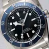 Relojes para hombres Reloj de lujo negro para réplicas de relojes de pulsera con esfera azul Bay
