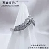 Designer Pandoras Ring Pan Jiaduola S925 Pure Silver Ring Womens Micro Set Crystal Diamond Crown Ring Temperament Temperament Rague Couple de couple