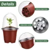 Pots Seedling Pots With Humidity Domes Flowerpot Red 10Pcs Tools Reusable White PP Plastic Durable Accessories Garden Supplies