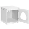 箱の囲まれた猫のごみ箱家具、白