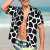 Camisas casuais masculinas preto e branco girafa camisa de férias masculino animal impressão havaí manga curta padrão na moda blusas oversize presente