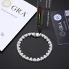 Regalo di Natale Gioielli Moda 8Mm Sterling Sier VVS Moissanite Diamante Raggruppato Cuore Bracciale a catena da tennis per gli amanti