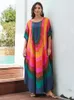 LORYLEI – robe longue colorée pour femmes, Kaftan, décontractée, col rond, manches chauve-souris, tenue Moo, été 2024, Q1632, 240322