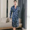 pyjama hommes printemps et automne soie style mince pyjama surdimensionné pyjamas à manches LG peignoirs en soie glacée vêtements de maison été 33fd #