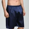 Hommes Imitati Soie Satin Pyjamas Lâche Boxer Shorts Lisse Confortable Bas Pantalon Vêtements De Nuit Imprimé Vêtements De Nuit Couleur Aléatoire J3yV #