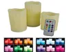 3 SmoothDrip Flickering Flame LED Remote Control Flameless Wax Mood Colour Ivory Candles Xmas Wedding Party7307809