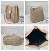 Umhängetaschen Stroh Tasche Eimer Holz Perle Pu Quaste Frauen Handtaschen Messenger Einfarbig Zwei Riemen