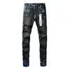 Purple Brand Jeans American High Street Heavy Industries Peinture à l'huile noire faite à la main 9051