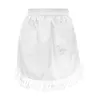 Pocket Cropped Lace Skirt Cotton Waist Apron Short Women Pockets Halflength Chef for Maid Waitress Servant 240321