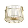 Baskets Golden Cast Iron Metal Storage Basket Home Hotel Bathroom Dirty Clothes Laundry Toy Sundries Organizer Gift WF