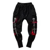 uomini Hip Hop nero pantaloni cargo pantaloni pantaloni della tuta tuta da uomo ribs streetwear pantaloni harem donne pantaloni fis i1Z3 #