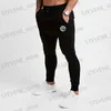 Herrbyxor herr sportbyxor sportbyxor fitness byxor täta jeans elastiska löpande byxor män solida casual byxor t240326