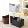 Baskets 1pc Nordic Felt Storage Basket Living Room Tea Table Black Gray Sundries Storage Basket Cloth Felt Storage Box Bedroom Socks