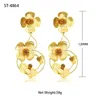 Exaggerated Drop Earrings African Gold Plated Copper Large Size Flower Dangle Eardrop Jewelry Accessories Anniversary Party Gift 240311