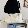 Borsa a tracolla singola da donna alla moda con coulisse, stile da lavoro casual, borse da viaggio versatili sportive di grande capacità