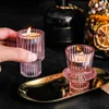 Świece 3PCS Trwały szklany tealight Puchar na świąteczne wydarzenie Intymne kolacje ozdoby ślubne Y5GB