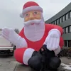 10m 32.8ft high Outdoor Games Festival Decor Inflatable Santa claus Sitting Christmas Father Character Balloon With Blower