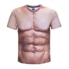 Sexy Muscle Muscle Mens Short Short Spoof Creative Fitness T-shirt Digital Printing