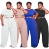 Damskie ubrania damskie plus size kobiety letnie ubrania 3xl 4xl 5xl bandaż dressuits krótki rękaw T -shirtaddswide spodne