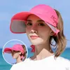 Sombreros de ala ancha Sombrero de copa vacío a prueba de ultravioleta Protector solar y sombreado Pescador escalable Gorra de pesca anti-sol ajustable Verano
