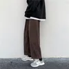 män casual byxor plus storlek 3xl solid corduroy raka byxor manlig lös ins chic elastisk midja trendig koreansk stil streetwear s0td#