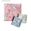 Handkerchiefs 45x45cm Womens Handle Colorful Hanks Pocket Flower Pattern Square Headband Y240326