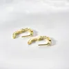 Hoopörhängen Vewant Women Marqulse CZ Zircon Hoops Rock Punk Clips Huggies Earring Round Tiny Simple Fine Jewels Jewellery