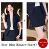 Robe de deux pièces d'été bouton unique gris blazer femmes costumes avec jupe et veste ensembles dames travail bureau uniforme style court