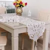 Table Runner European Style Embroidered Lace Flower Floral Cover Dustproof Home El Wedding Decoration Textile