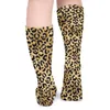 Dames Sokken Cheetah Animal Trendy Kousen Zwart Goud Luipaard Print Stijlvol Herfst Antislip Dames Skateboard Zacht