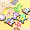 Schoenonderdelen accessoires Groothandel 100 stcs PVC Kawaii oren Koala Turtle Dinosaur Flame Bird Panda Monkey Mushroom Charms Decoraties Fo Dhml2