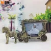 Frame 5 Inch Classic Horse Carriage Photo Frames for Picture European Metal Foto Frame Table Decor Birthday Wedding Gifts Shadow Box