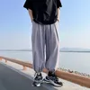 2022 new versatile loose straight pants men's cott linen sports casual pants loose casual pants lantern J6cD#