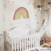 Aufkleber Nordic Boho Große Regenbogen Wandaufkleber Böhmische Herzen Punkte Cartoon Wandtattoos für Kinderzimmer Wohnzimmer Kinderzimmer Heimdekoration