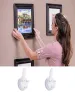 Rails 100Pcs Photo Frame Plastic Nail Painting Mirror Clock Wall Hook Hanger Concrete Hard Wall Utility Hooks White For Photo Frame