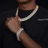 TUHE Produttore di gioielli Bracciale Hip Hop da uomo in argento sterling 18 mm con 3 file VVS Moissanite con diamanti ghiacciati Bracciale a catena a maglie cubane