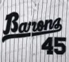 Мужские футболки BG Бейсбольный трикотаж BIRMINGHAM BARONS 45 Трикотажные изделия Шитье Вышивка Спорт на открытом воздухе Хип-хоп Черный Белый серый Высокое качество Новинка 2023 года T240325