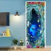 Aufkleber Seefisch Delphin Türaufkleber Unterwasserwelt Selbstklebende Tapete für Schlafzimmer Cartoon Ozean Tier Wandbild Türen Abdeckung Poster