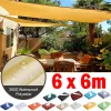 Redes 6m x 6m Cuadrado Impermeable Parasol Vela Jardín al aire libre Playa Camping Toldo Terraza Piscina Toldo para el sol Patio Protector solar Refugio solar